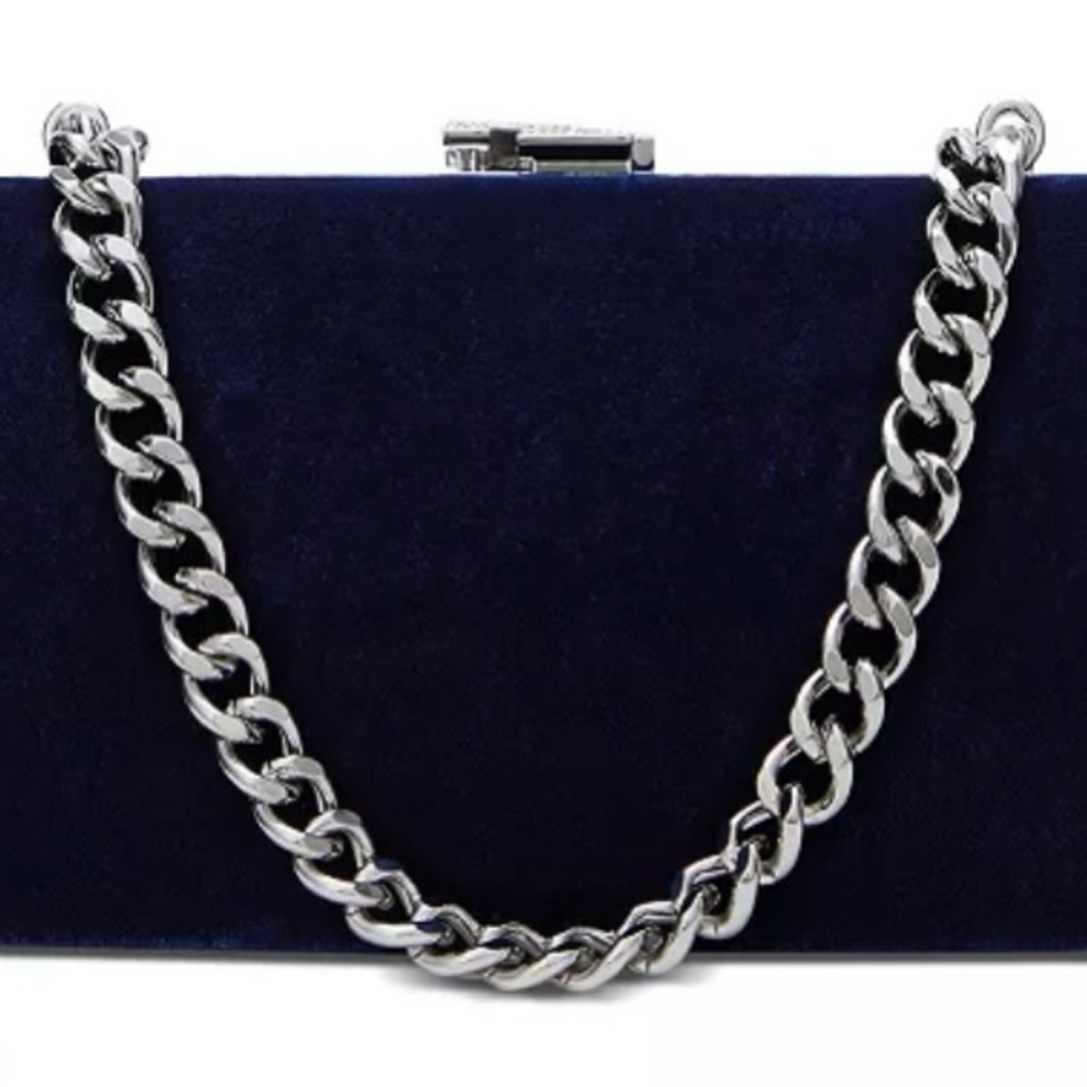 BNWT Ralph Lauren Navy Velvet Mini Clutch